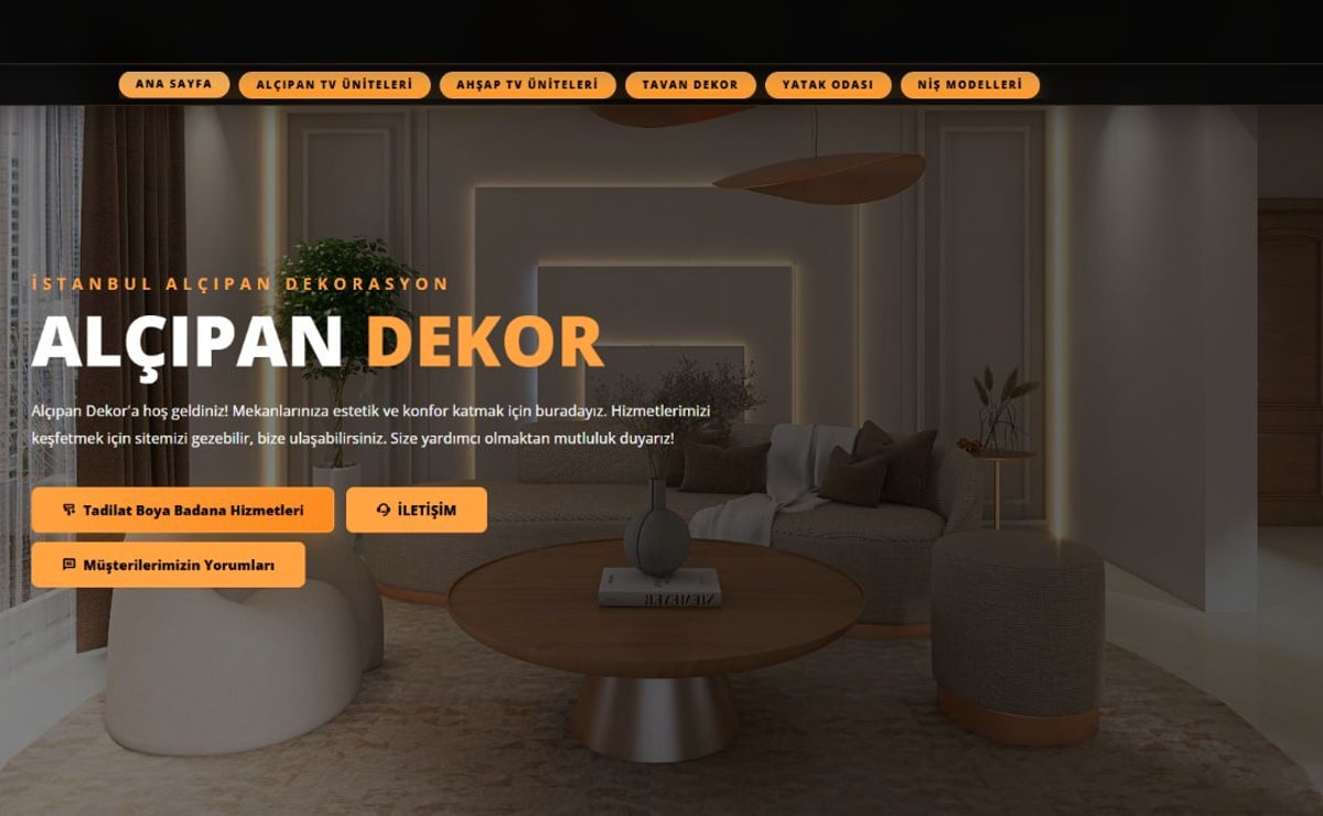 Alçıpan Dekor Kurumsal Web Sitesi proje görseli